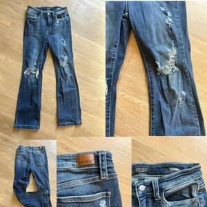 Judy Blue Women's Flare Distressed Denim Jeans